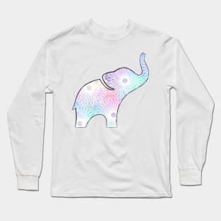 Tribal Pastel Elephant "Good Vibes" Quote Long Sleeve T-Shirt